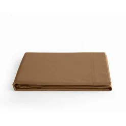 Vent Du Sud Drap plat percale pur coton peigné longues fibres 80 fils/cm² - Cognac - 240 x 300 cm pour lit 2 places Hot