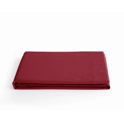 Vent Du Sud Drap plat percale pur coton peigné longues fibres 80 fils/cm² - Carmin - 270 x 300 cm pour lit King size Online