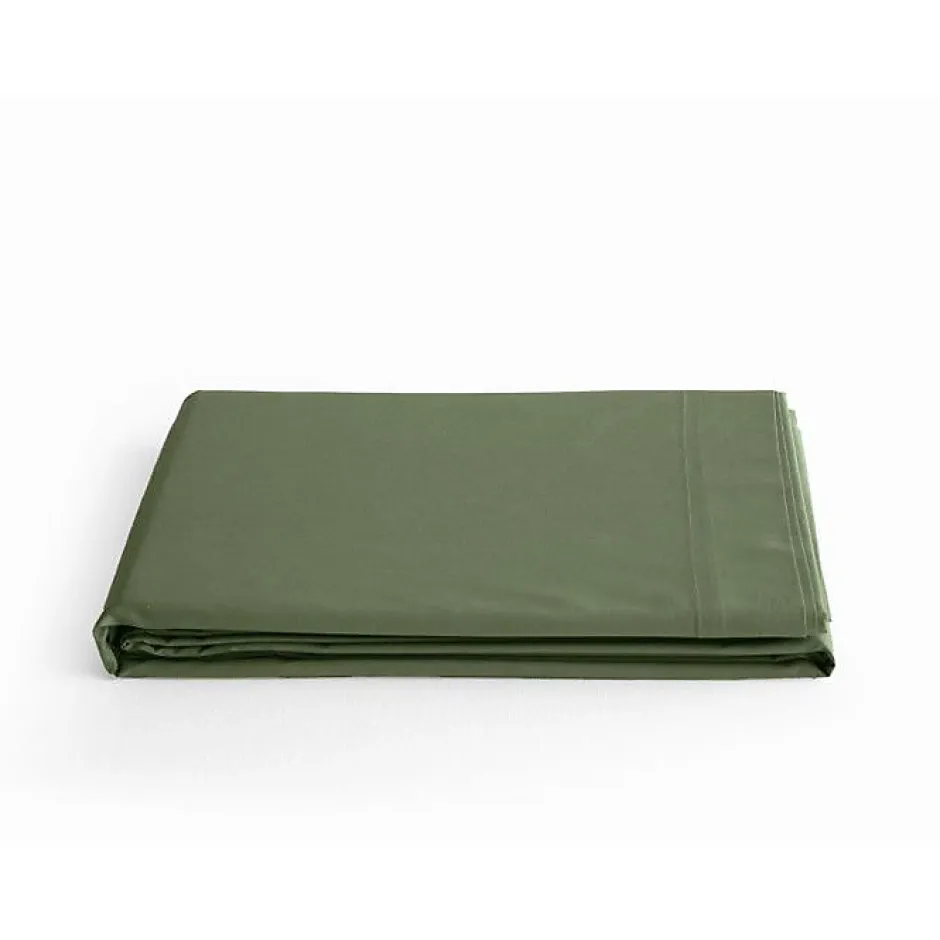 Vent Du Sud Drap plat percale pur coton peigné longues fibres 80 fils/cm² - Mousse - 180 x 290 cm pour lit 1 place