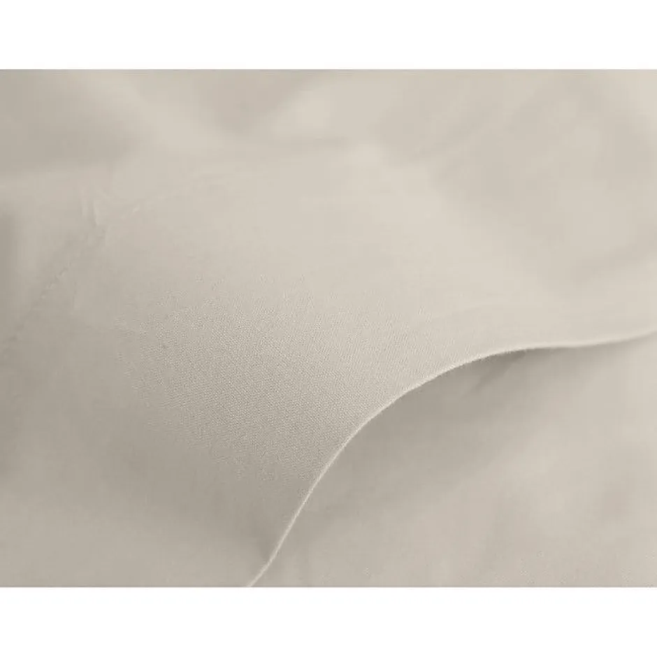 Vent Du Sud Drap plat percale pur coton peigné longues fibres 80 fils/cm² - Ivoire - 240 x 300 cm pour lit 2 places Outlet