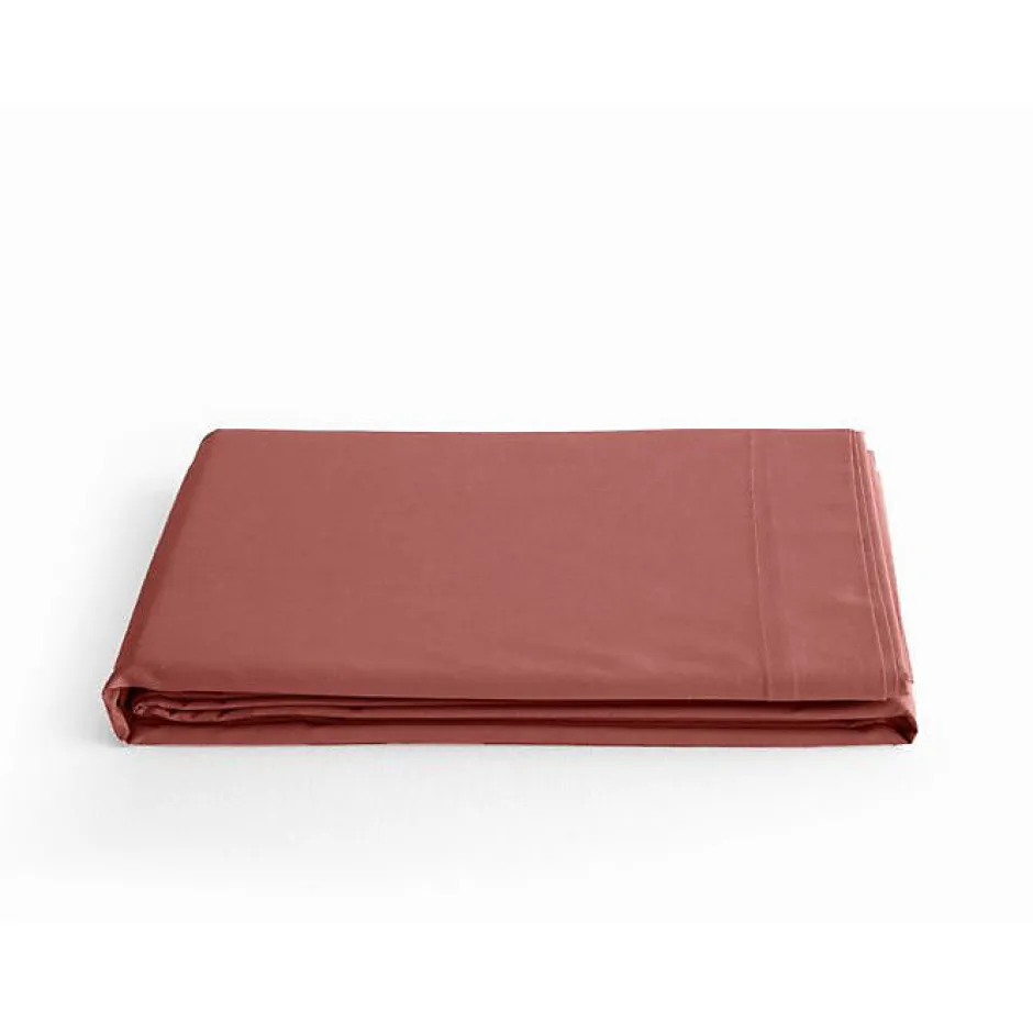 Vent Du Sud Drap plat percale pur coton peigné longues fibres 80 fils/cm² - Pêche - 270 x 300 cm pour lit King size Clearance