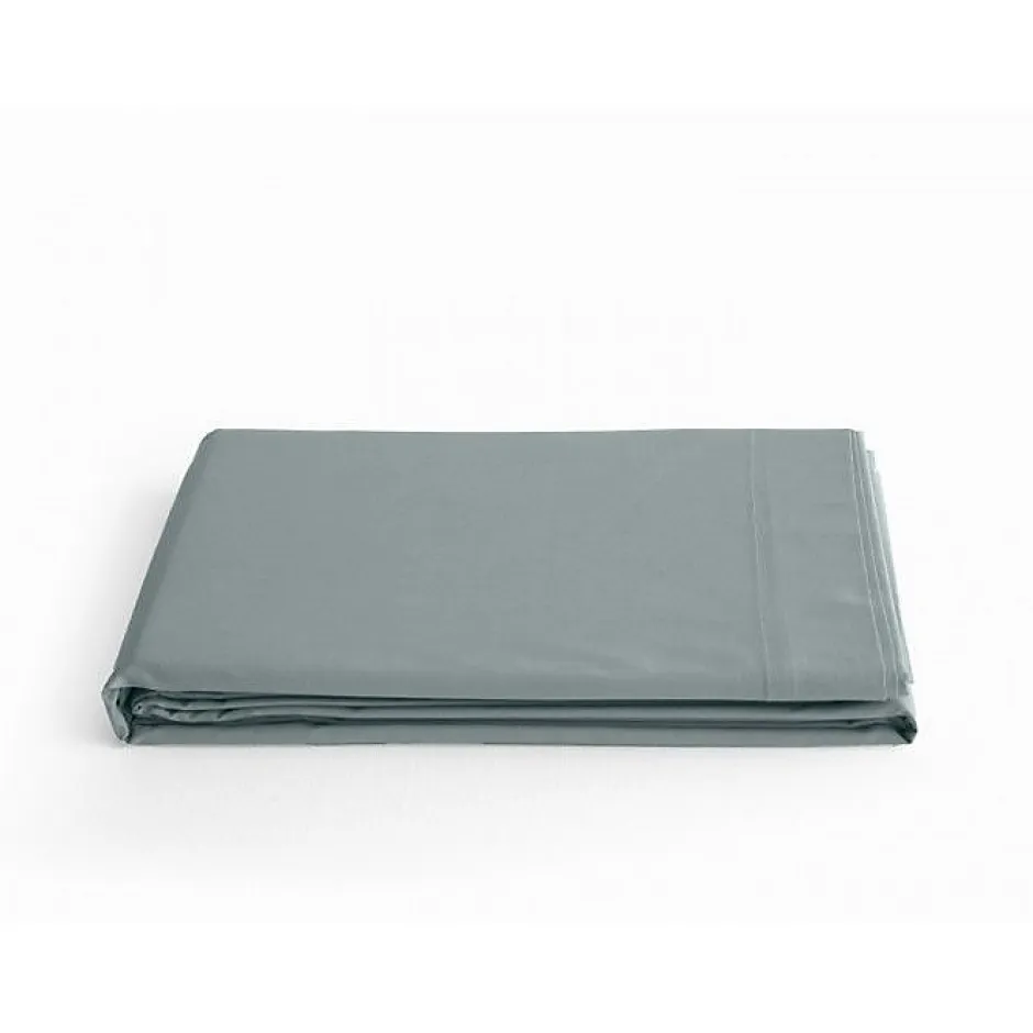 Vent Du Sud Drap plat percale pur coton peigné longues fibres 80 fils/cm² - Lichen - 270 x 300 cm pour lit King size Online