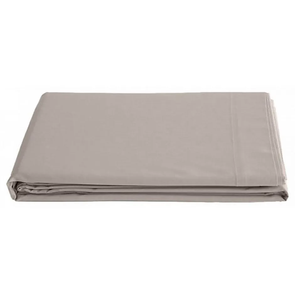 Vent Du Sud Drap plat percale pur coton peigné longues fibres 80 fils/cm² - Lin - 240 x 300 cm pour lit 2 places