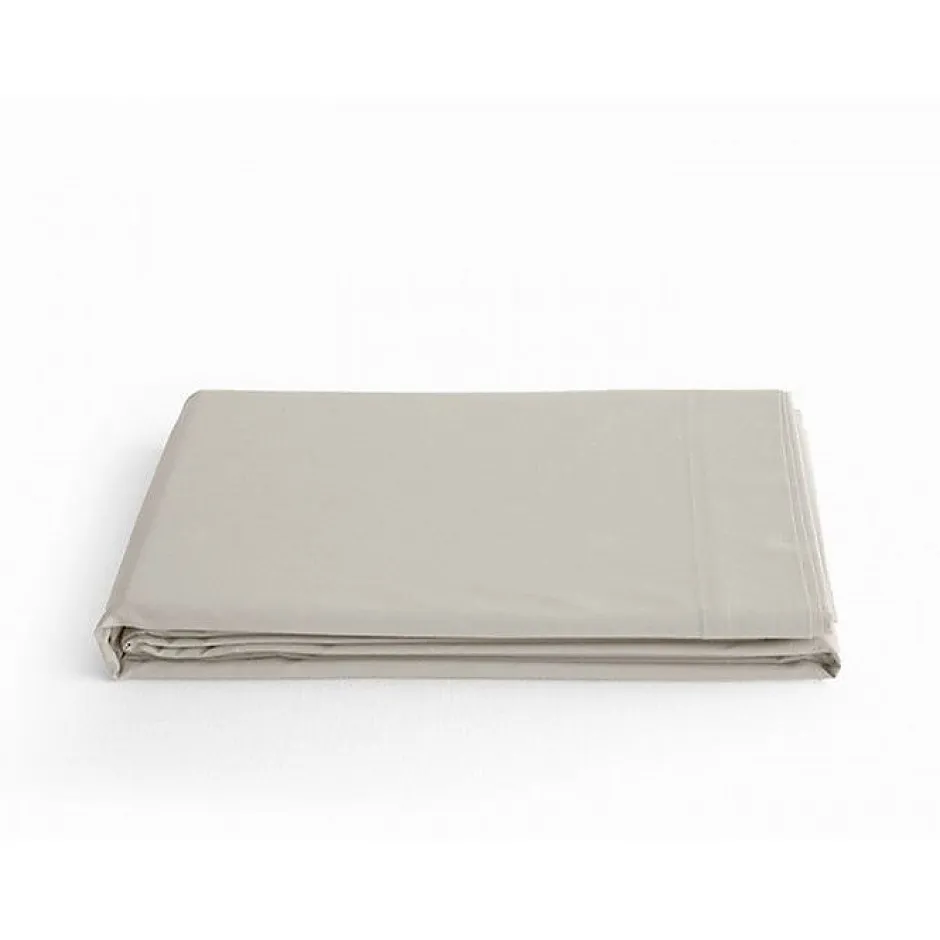 Vent Du Sud Drap plat percale pur coton peigné longues fibres 80 fils/cm² - Naturel - 240 x 300 cm pour lit 2 places
