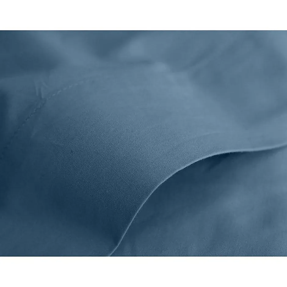 Vent Du Sud Drap plat percale 270x300 Bleu marine 100% coton