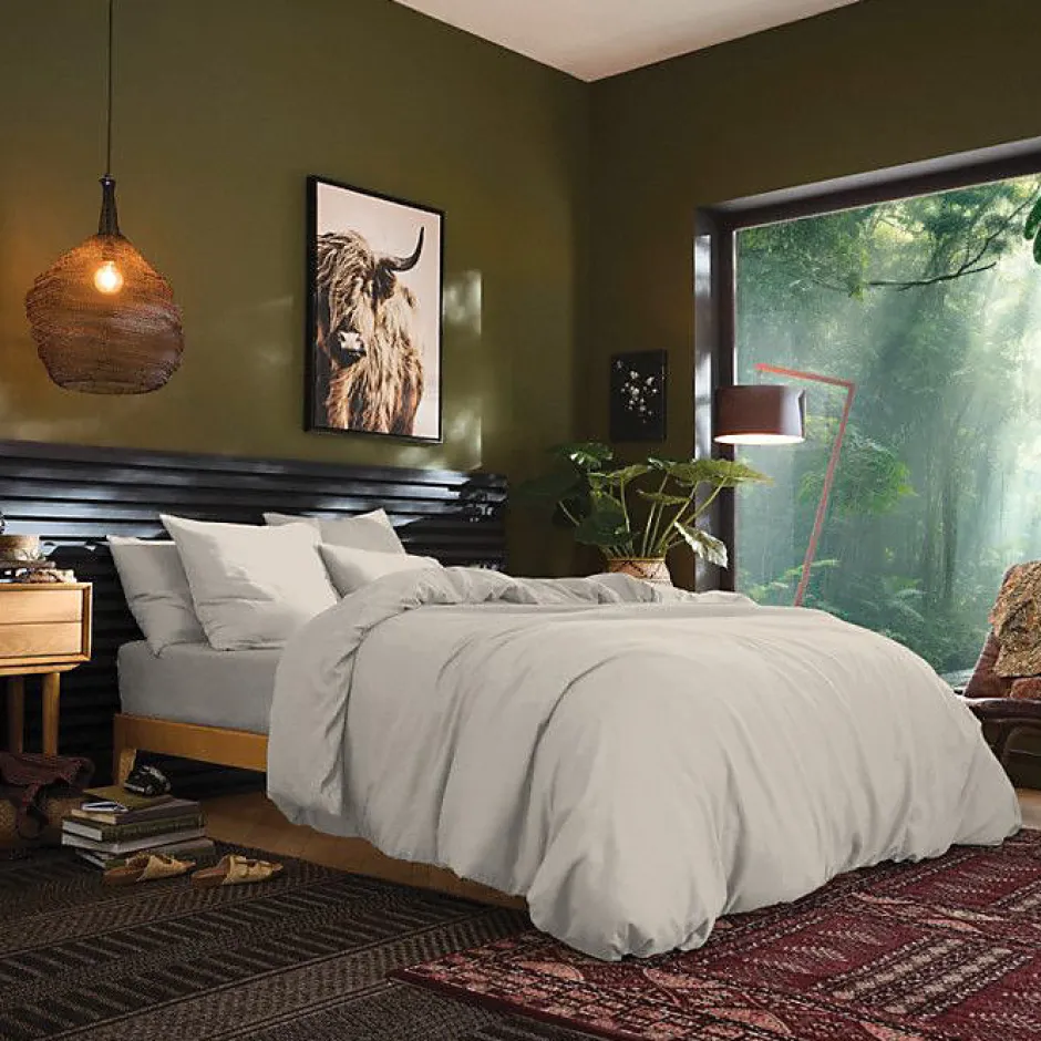 Coton Pur Drap plat Prémium 180 x 290 cm Sable