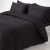 Homescapes Drap plat satin rayé en coton égyptien 330 fils noir, 178x255 cm - Discount