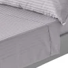 Homescapes Drap plat satin rayé en coton égyptien 330 fils gris, 178x255 cm - Online
