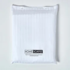 Homescapes Drap plat satin rayé en coton égyptien 330 fils blanc, 270x300 cm -