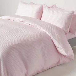 Homescapes Drap plat satin rayé en coton égyptien 330 fils violet, 178x255 cm -