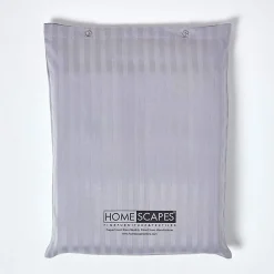Homescapes Drap plat satin rayé en coton égyptien 330 fils gris, 240x300 cm - Clearance