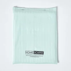Homescapes Drap plat satin rayé en coton égyptien 330 fils bleu, 240x300 cm -
