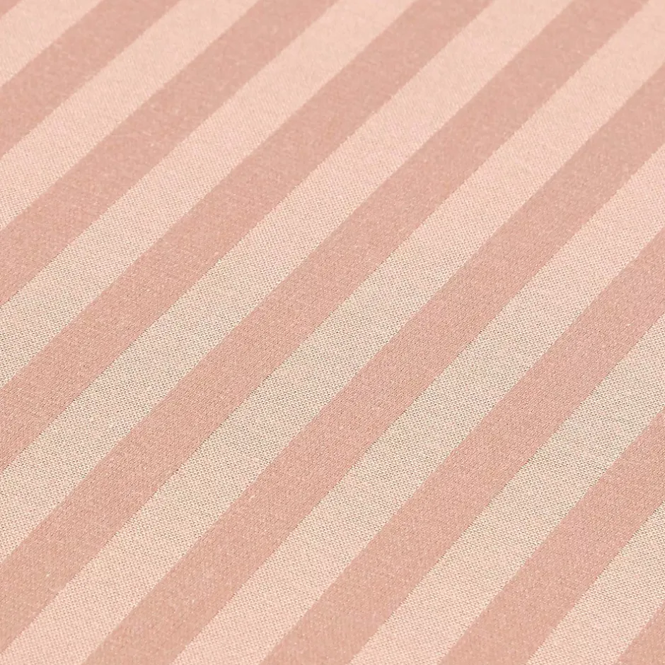 Homescapes Drap plat satin rayé en coton égyptien 330 fils taupe, 180x290 cm - Online