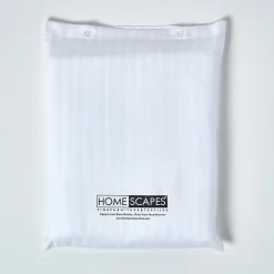 Homescapes Drap plat satin rayé en coton égyptien 330 fils blanc, 180x290 cm -