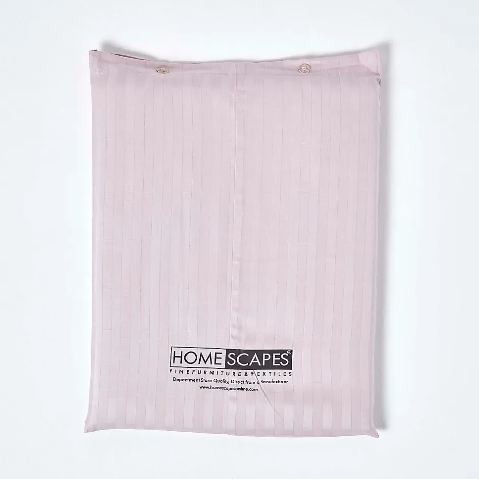 Homescapes Drap plat satin rayé en coton égyptien 330 fils violet, 180x290 cm - Clearance