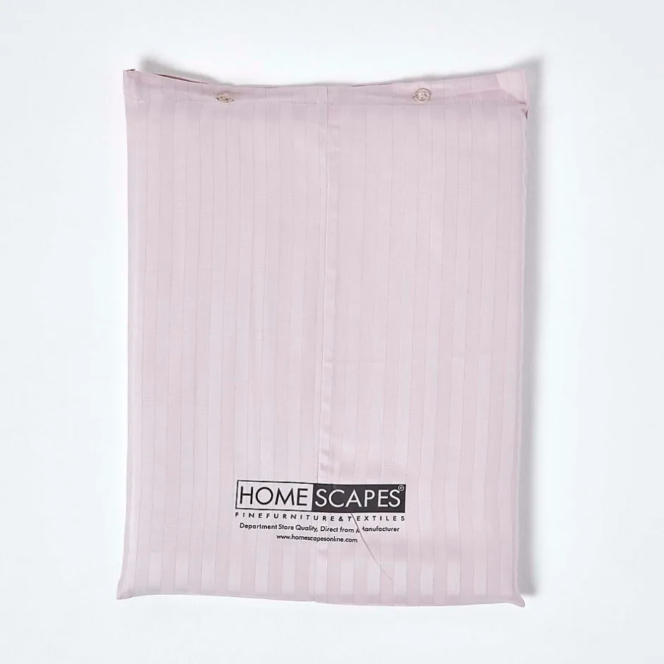 Homescapes Drap plat satin rayé en coton égyptien 330 fils violet, 275x275 cm -