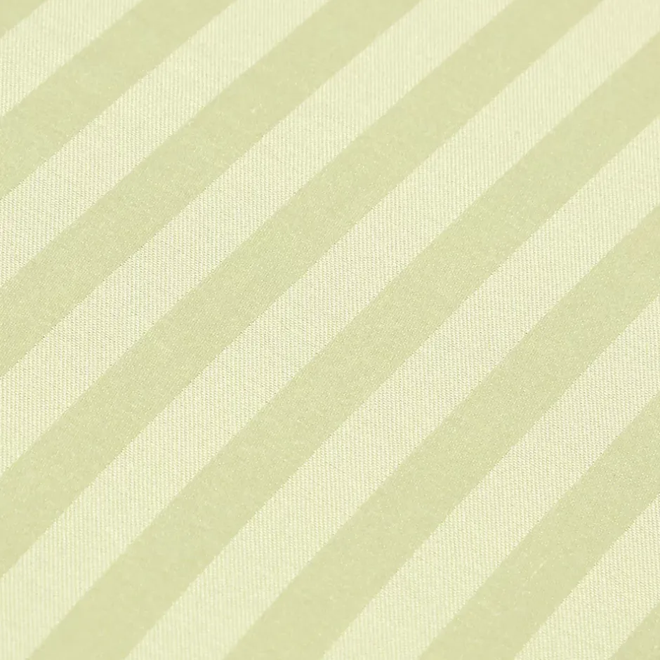 Homescapes Drap plat satin rayé en coton égyptien 330 fils vert sauge, 230x255 cm - Sale