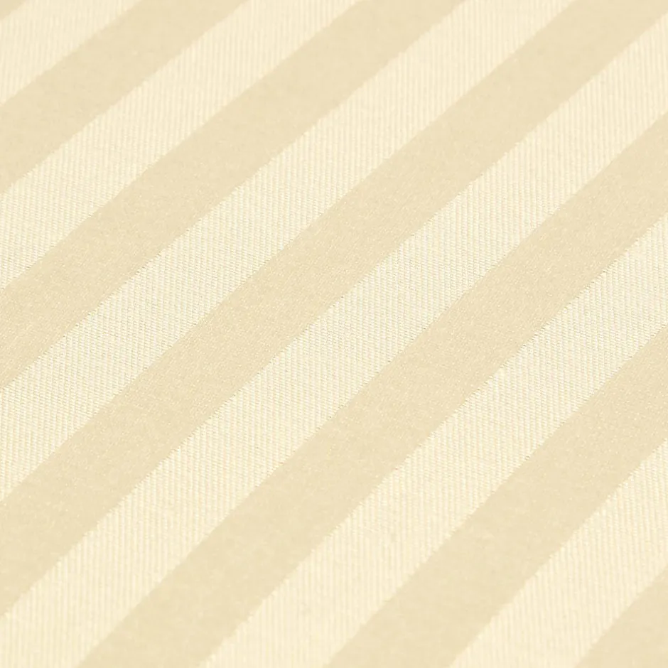 Homescapes Drap plat satin rayé en coton égyptien 330 fils jaune pâle, 230x255 cm -