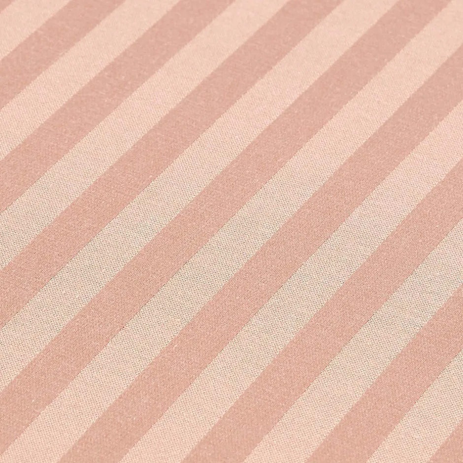 Homescapes Drap plat satin rayé en coton égyptien 330 fils taupe, 240x300 cm -
