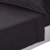 Homescapes Drap plat satin rayé en coton égyptien 330 fils noir, 240x300 cm - Discount