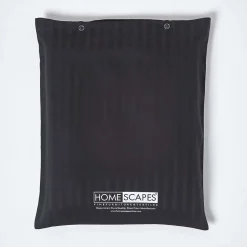 Homescapes Drap plat satin rayé en coton égyptien 330 fils noir, 240x300 cm - Discount