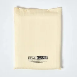 Homescapes Drap plat satin rayé en coton égyptien 330 fils jaune pâle, 275x275 cm - New