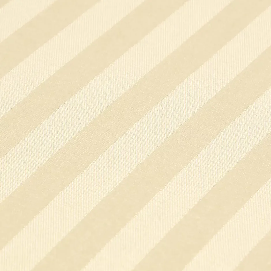 Homescapes Drap plat satin rayé en coton égyptien 330 fils jaune pâle, 275x275 cm - New