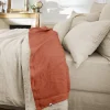 L'Effet Papillon Drap plat "Soline" toutes dimensions Lin lavé - Soline Paprika - 240 x 300 cm pour lit 2 places