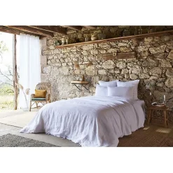 L'Effet Papillon Drap plat "Soline" toutes dimensions Lin lavé - Soline Craie - 240 x 300 cm pour lit 2 places