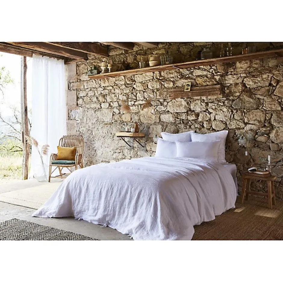 L'Effet Papillon Drap plat "Soline" toutes dimensions Lin lavé - Soline Craie - 240 x 300 cm pour lit 2 places