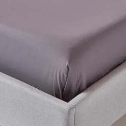 Homescapes Drap plat uni 100 % coton égyptien 200 fils gris foncé, 270x300 cm - Sale