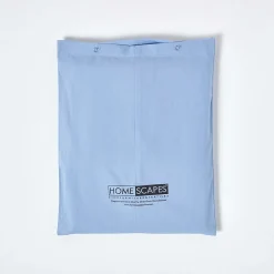 Homescapes Drap plat uni 100 % coton égyptien 200 fils bleu, 230x255 cm -