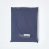 Homescapes Drap plat uni 100 % coton égyptien 200 fils bleu marine, 230x255 cm - Outlet