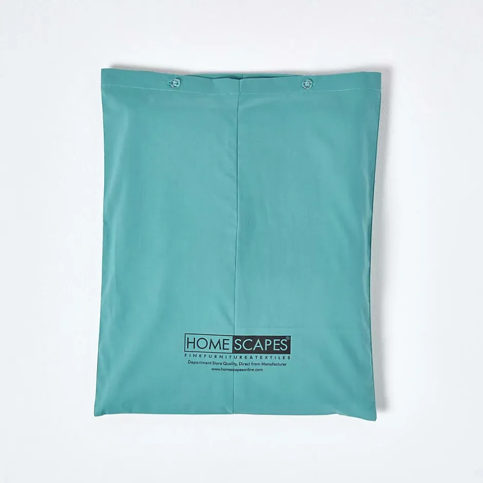 Homescapes Drap plat uni 100 % coton égyptien 200 fils bleu canard, 270x300 cm - Best
