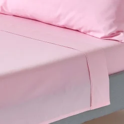 Homescapes Drap plat uni 100 % coton égyptien 200 fils rose, 275x275 cm - Outlet