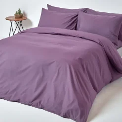 Homescapes Drap plat uni 100 % coton égyptien 200 fils violet, 178x255 cm -
