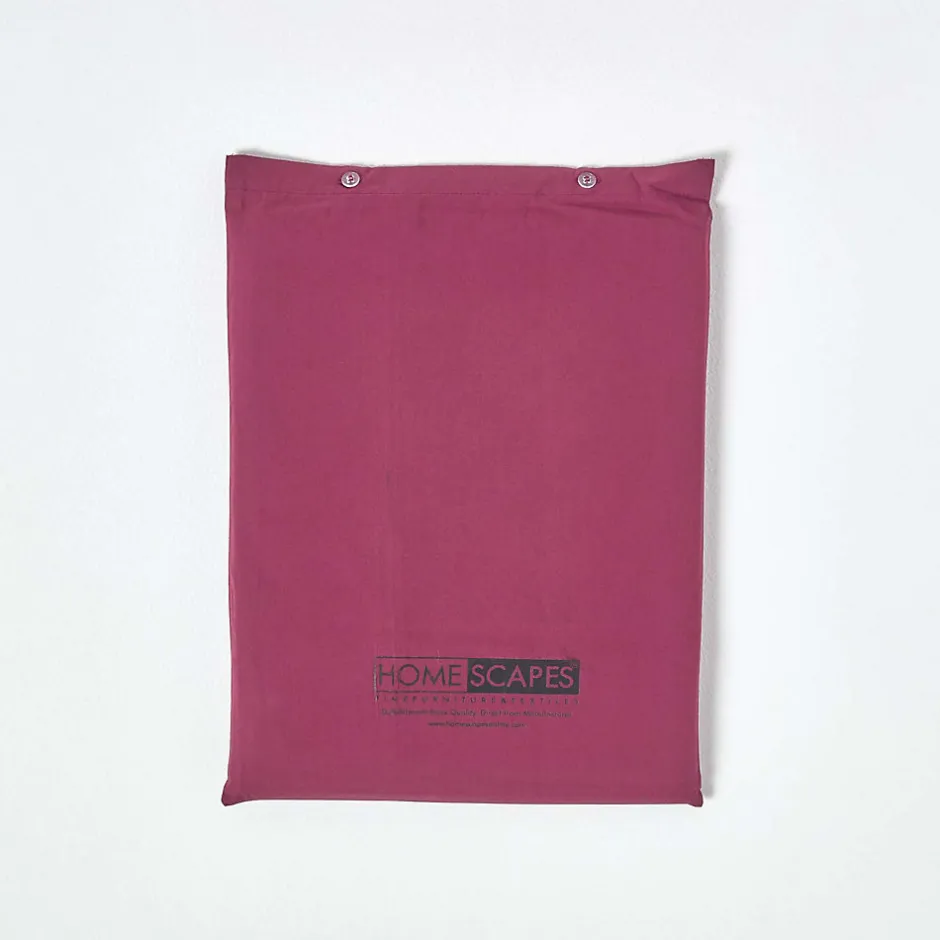 Homescapes Drap plat uni 100 % coton égyptien 200 fils bordeaux, 275x275 cm -