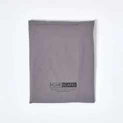 Homescapes Drap plat uni 100 % coton égyptien 200 fils gris foncé, 180x290 cm -