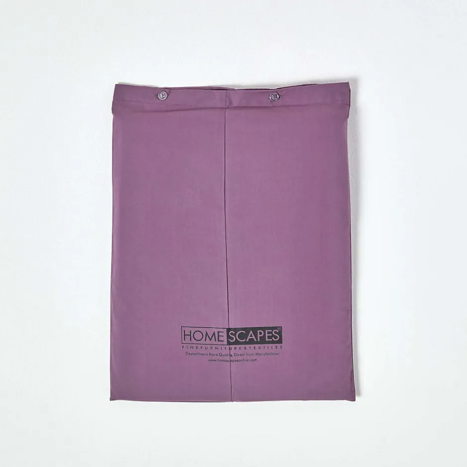 Homescapes Drap plat uni 100 % coton égyptien 200 fils violet, 180x290 cm -