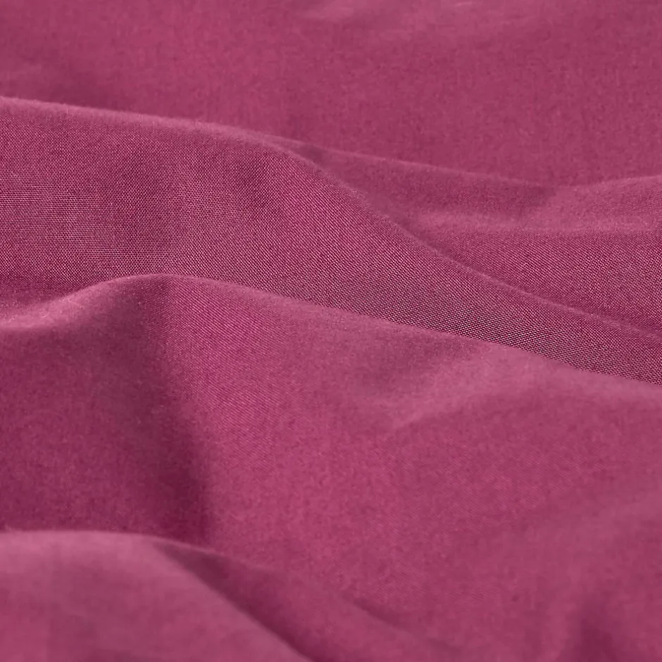 Homescapes Drap plat uni 100 % coton égyptien 200 fils bordeaux, 270x300 cm -