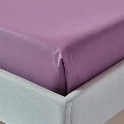 Homescapes Drap plat uni 100 % coton égyptien 200 fils violet, 240x300 cm -