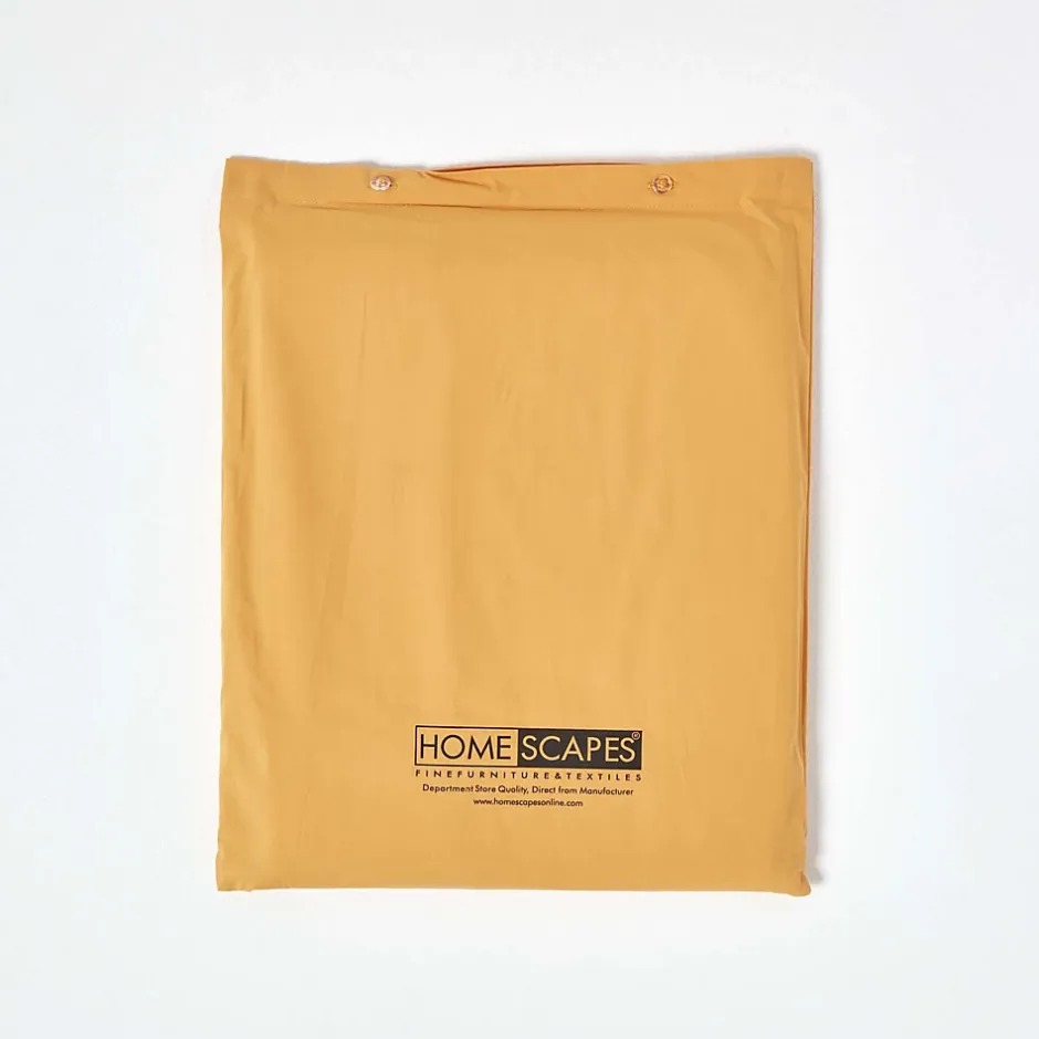 Homescapes Drap plat uni 100 % coton égyptien 200 fils jaune moutarde, 240x300 cm - Outlet