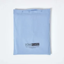 Homescapes Drap plat uni 100 % coton égyptien 200 fils bleu, 270x300 cm - Clearance