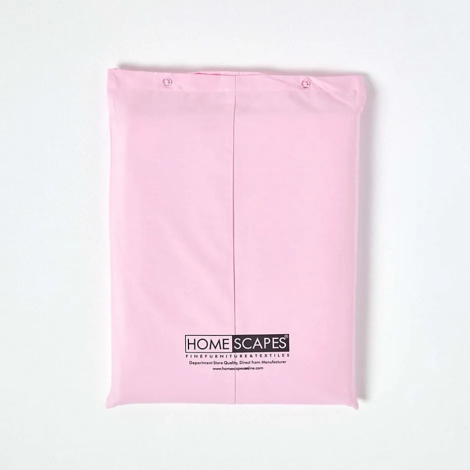 Homescapes Drap plat uni 100 % coton égyptien 200 fils rose, 178x255 cm -