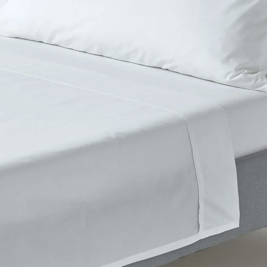 Homescapes Drap plat uni 100 % coton égyptien 200 fils blanc, 240x300 cm - Best