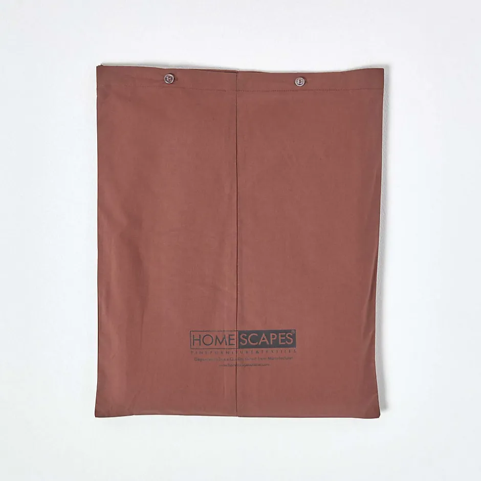 Homescapes Drap plat uni 100 % coton égyptien 200 fils marron chocolat, 180x290 cm -