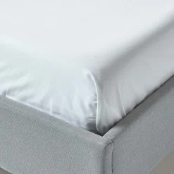 Homescapes Drap plat uni 100 % coton égyptien 200 fils blanc, 178x255 cm - Best