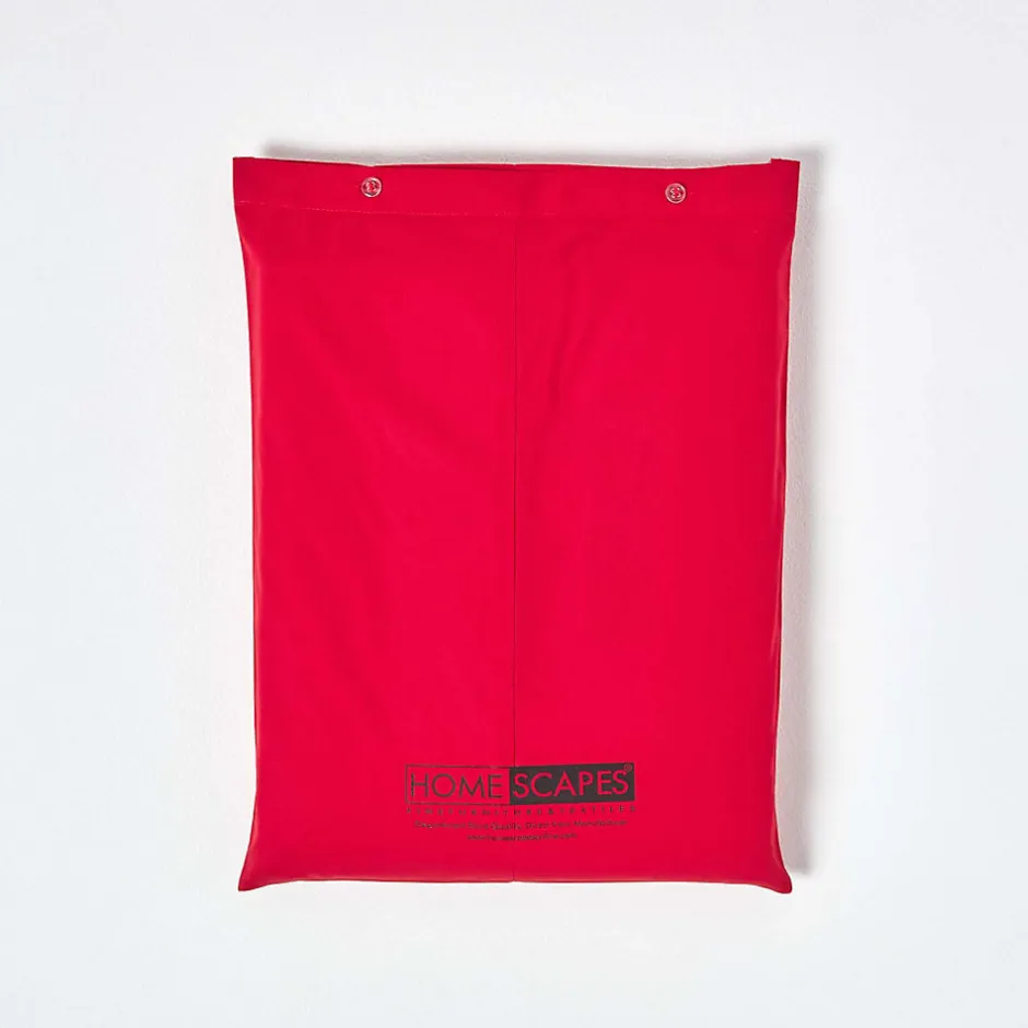 Homescapes Drap plat uni 100 % coton égyptien 200 fils rouge, 230x255 cm -
