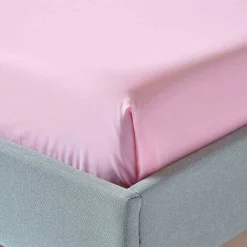 Homescapes Drap plat uni 100 % coton égyptien 200 fils rose, 180x290 cm - Clearance