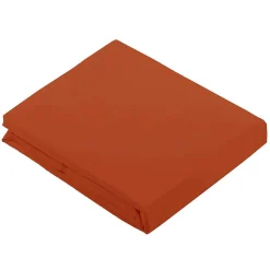 Tradilinge Drap Plat Uni en 100 % Coton (180x290 cm - Orange corail)